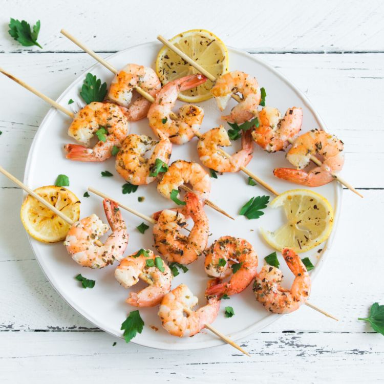 Brochettes de gambas au gingembre